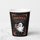 Spooktacular Lehrerin Halloween T - Shirt Pappbecher (Vorderseite)