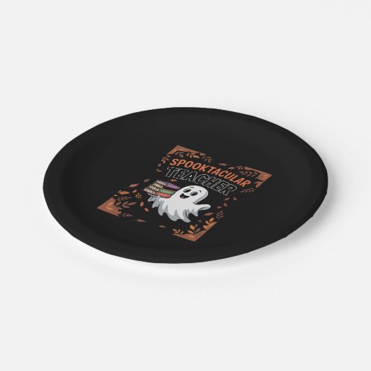 Spooktacular Lehrerin Halloween T - Shirt Pappteller (Schrägansicht)