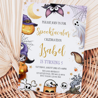Spooktacular Lila Halloween Geburtstag Einladung