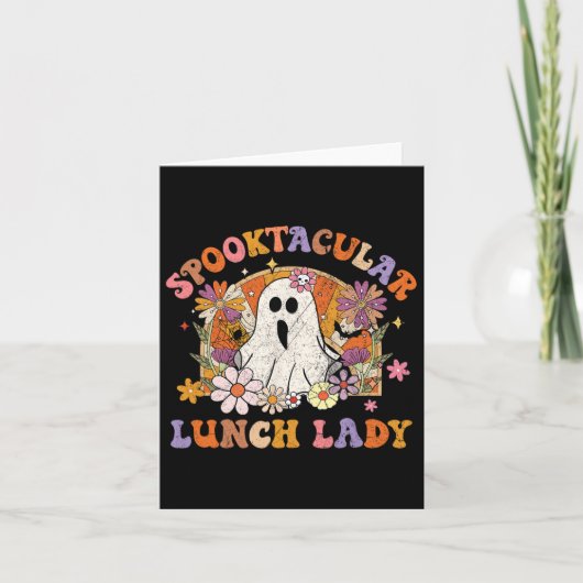 Spooktacular Lunch Lady Happy Halloween Spooky Mat Karte (Vorderseite)