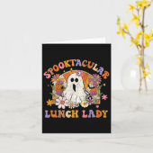 Spooktacular Lunch Lady Happy Halloween Spooky Mat Karte (Gelbe Blume)