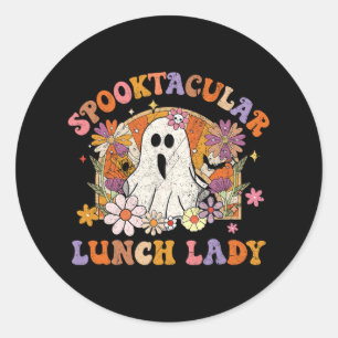 Spooktacular Lunch Lady Happy Halloween Spooky Mat Runder Aufkleber