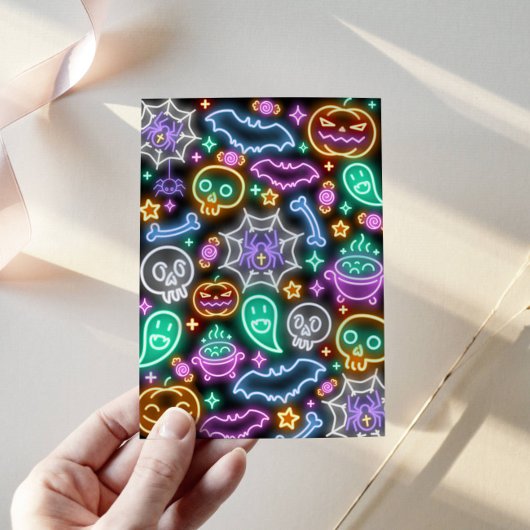 Spooktacular Neon Halloween Invitation Einladung