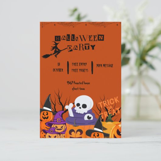 Spooktacular-niedlich-Geister-Halloween-Party Einladung (Stehend Vorderseite)