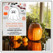 Spooktacular Niedlich Ghost Halloween 1. Geburtsta Einladung