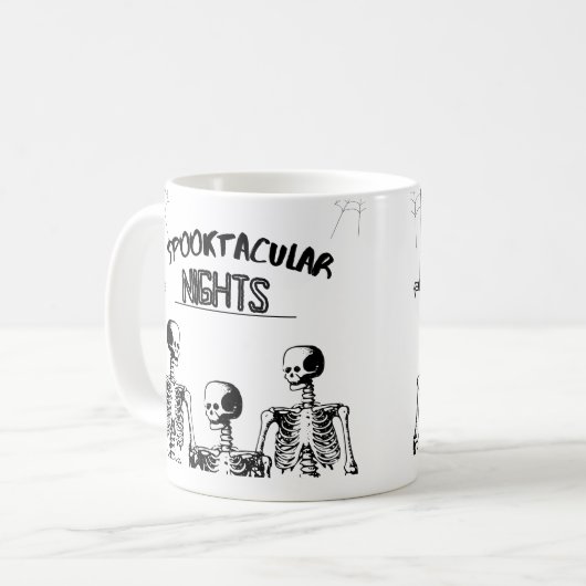 Spooktacular Nights Frohe Halloween Sonnenschädel Kaffeetasse (Vorderseite Links)