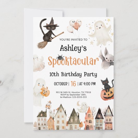 Spooktacular Party Halloween Einladung (Vorderseite)