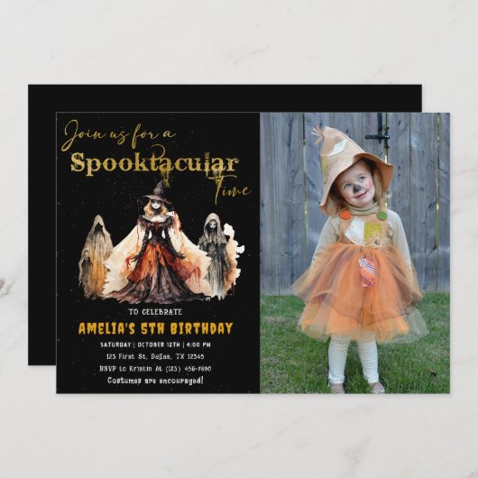 Spooktacular Party Halloween Einladung (Vorne/Hinten)