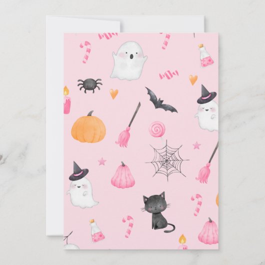 Spooktacular Party Mädchen Halloween Geburtstag Einladung (Rückseite)