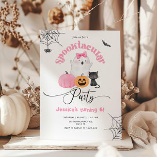 Spooktacular Party Mädchen Halloween Geburtstag Einladung