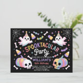 Spooktacular Party Pastel Ghost Halloween Einladung (Stehend Vorderseite)