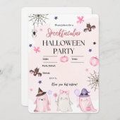 Spooktacular Pastel Cute Ghosts Halloween Party Einladung (Vorne/Hinten)