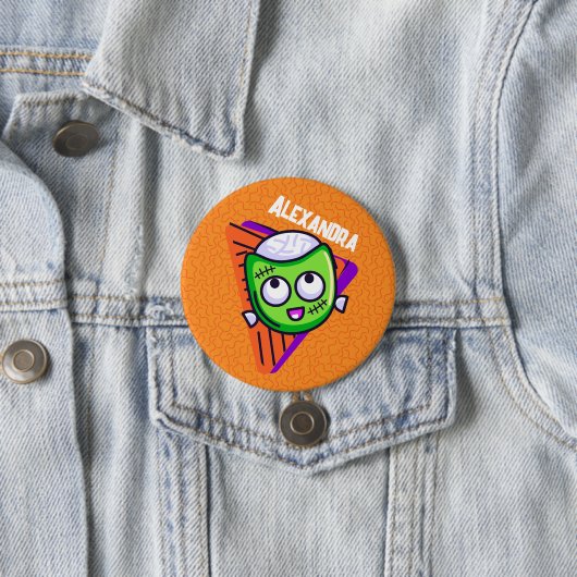Spooktacular Personalized Zombie Button - orange (Beispiel)