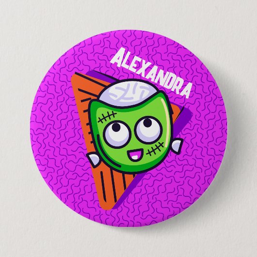 Spooktacular Personalized Zombie Button - purple (Vorderseite)