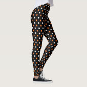 Spooktacular Polka Party: Navy & Orange Halloween Leggings (Rechts)
