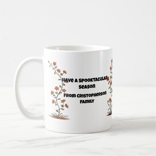 Spooktacular Pumpkin Couple Halloween Kaffeetasse (Links)