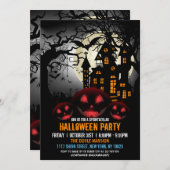 Spooktacular Pumpkin Dark Spuk House Halloween Einladung (Vorne/Hinten)