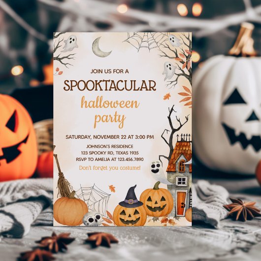 Spooktacular Pumpkin-Halloween-Party Einladung