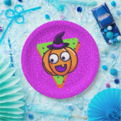 Spooktacular Pumpkin Halloween Plates - Purple Pappteller (Party)