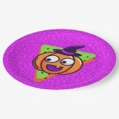 Spooktacular Pumpkin Halloween Plates - Purple Pappteller (Schrägansicht)