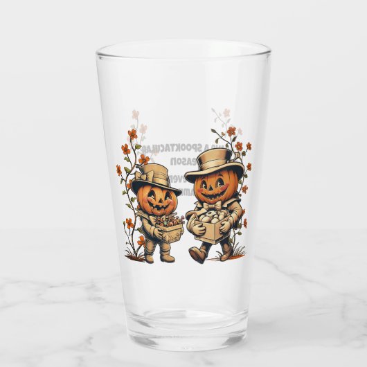 Spooktacular Pumpkin Pals Halloween Glas (Rückseite)