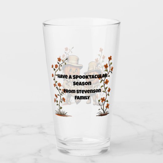Spooktacular Pumpkin Pals Halloween Glas (Vorderseite)
