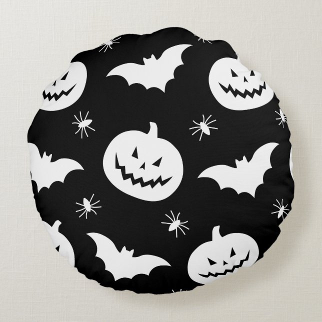 Spooktacular Round Halloween Pillow! Rundes Kissen (Rückseite)