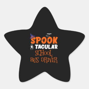Spooktacular School Bus Driver Funny Halloween Stern-Aufkleber