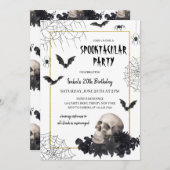 Spooktacular Skull Halloween Einladung (Vorne/Hinten)