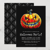 Spooktacular Smiling Pumpkin Halloween Party Einladung (Vorne/Hinten)
