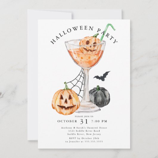 Spooktacular Soiree Halloween-Party Einladung (Vorderseite)