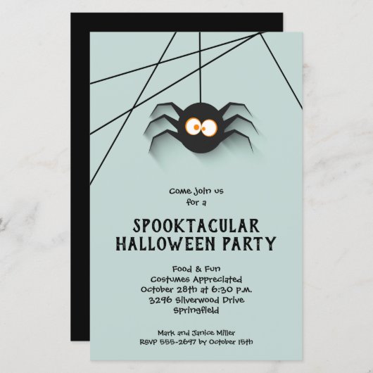 Spooktacular Spider Halloween Einladungen (Vorne/Hinten)