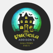 Spooktacular Spookular House Halloween-Party Runder Aufkleber (Vorderseite)