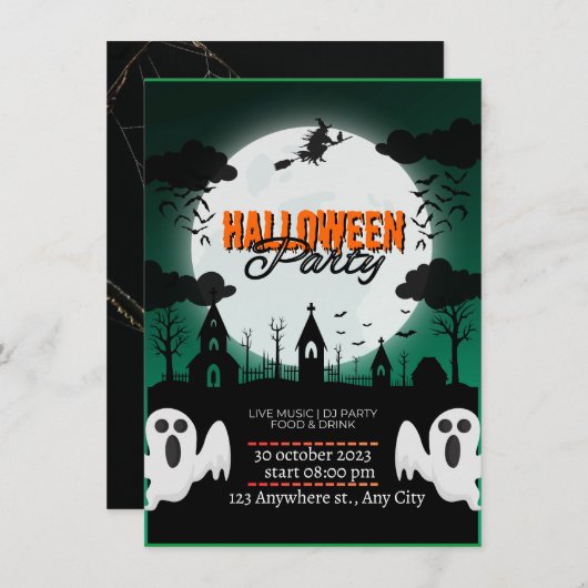 SpookTacular Spuk Castle Halloween-Party Einladung (Vorne/Hinten)