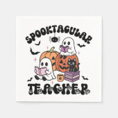 Spooktacular Teacher Ghost Halloween Serviette (Vorderseite)