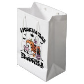 Spooktacular Teacher Halloween Mittlere Geschenktüte (Vorderseite Schrägansicht)