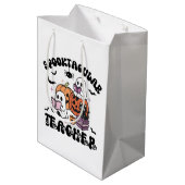 Spooktacular Teacher Halloween Mittlere Geschenktüte (Rückseite Schrägansicht)