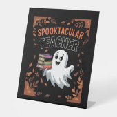 Spooktacular Teacher Halloween T-shirt Sockelschild (Vorderseite)