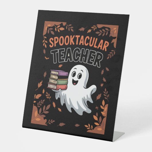 Spooktacular Teacher Halloween T-shirt Sockelschild (Vorderseite)