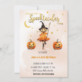 Spooktacular Time Halloween Hexenmädchen Geburtsta Einladung (Vorderseite)