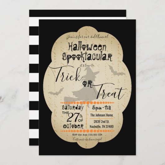 Spooktacular Trick oder Treat Einladung (Vorne/Hinten)