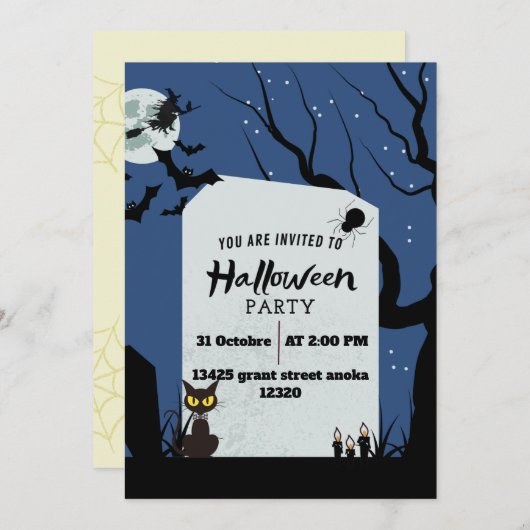 Spooktacular Vibes Halloween Ghost Birthday Invit Einladung (Vorne/Hinten)