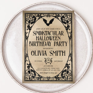Spooktacular Vintag Halloween Geburtstagsparty Einladung