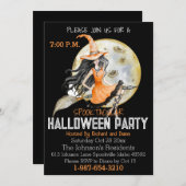 Spooktacular Vollmond und HexenHalloween Einladung (Vorne/Hinten)