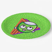 Spooktacular Zombie Halloween Plates - Green Pappteller (Schrägansicht)