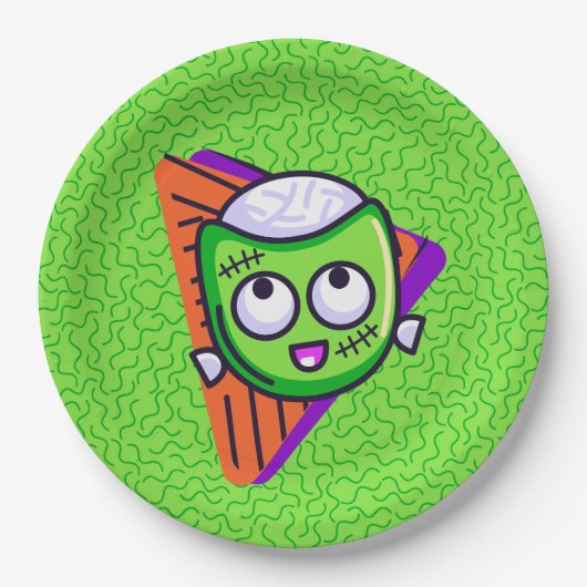 Spooktacular Zombie Halloween Plates - Green Pappteller (Vorderseite)