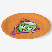 Spooktacular-Zombie-Halloween-Teller - Orange Pappteller (Schrägansicht)