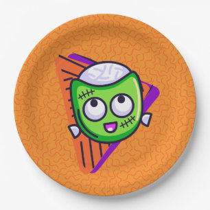 Spooktacular-Zombie-Halloween-Teller - Orange Pappteller