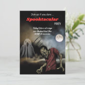 Spooktaculäres Halloween - Niedliches und unglaubl Einladung (Stehend Vorderseite)