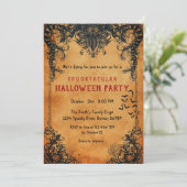 Spooktaktisches Halloween-Party in Einladung (Stehend Vorderseite)